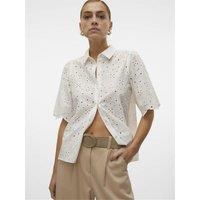 Broderies Anglaise Cotton Blouse with Wide Sleeves