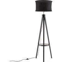 Setto Rubberwood & Linen Tripod Floor Lamp