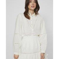 Cotton Draping Buttoned Blouse