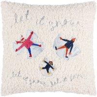 Christmas Together Snow Angels Boucle Cushion