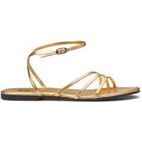 Metallic Leather Strappy Sandals
