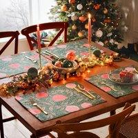 Set of 4 Pomegranate Floral Placemats
