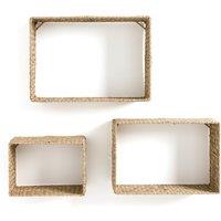 Set of 3 Zuric Woven Grass Wall Shelves