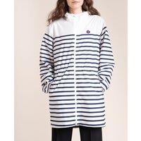 Amelot Breton Striped Windbreaker with Hood and Zip Fastening, Mid-Length
