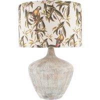 Curved Textured Wood Table Lamp Base
