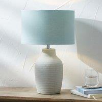 Celadon Scratch Texture Tall Ceramic Table Lamp