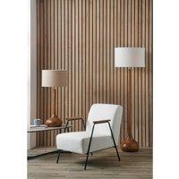 Oiled Wood Tall Neck Floor Lamp Base