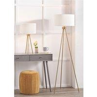 Brushed Brass Tripod Floor Lamp