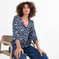 Printed Blouse with 3/4 Length Sleeves