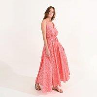 Printed Cotton Maxi Dress with V-Neck