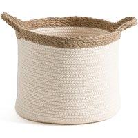 Osinia 26cm Diameter Cotton & Jute Round Basket