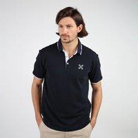 Logo Print Polo Shirt in Cotton Pique with Short Sleeves