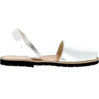 Avarca Metal Leather Sandals with Flat Heel