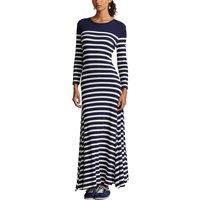 Breton Striped Maxi Dress with Long Sleeves