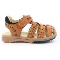 Kids Platinium Leather Sandals with Touch 'n' Close Fastening