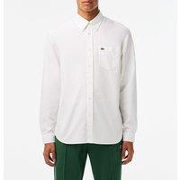 Embroidered Logo Oxford Shirt in Cotton with Long Sleeves