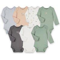 Pack of 7 Newborn Bodysuits in Cotton