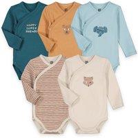 Pack of 5 Wrapover Bodysuits in Cotton