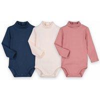 Pack of 3 Bodysuits with Turtleneck and Long Sleeves