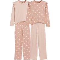 Pack of 2 Pyjamas in Cotton, Striped/Cat Print