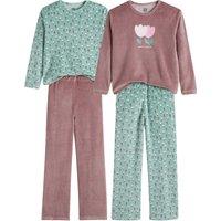 Pack of 2 Pyjamas in Floral Print Velour