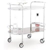 Vincenzo Smoked Glass and Chrome Metal Dessert Trolley