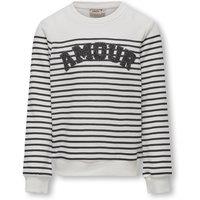 Striped Cotton Mix Sweatshirt with Crew Neck