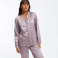 Graphic Print Satin Pyjamas with Long Sleeves