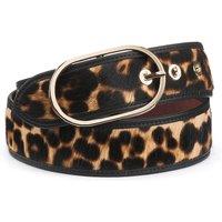 La Paname Leather Belt in Leopard Print