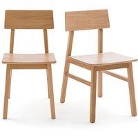 Set of 2 Podela Solid Oak Chairs