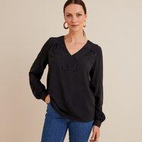 V-Neck Blouse with Long Sleeves