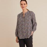 Graphic Print Blouse with Long Sleeves