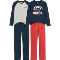 Pack of 2 Cotton Baseball Pyjamas