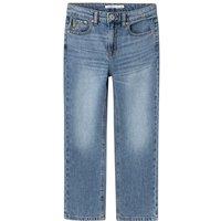 Mid Rise Straight Jeans