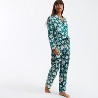 Floral Print Satin Pyjamas with Long Sleeves