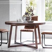 Barauni Boho Carved Wood Round Dining Table (Seats 4)