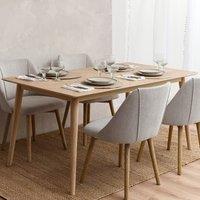 Dhule Herringbone Oak Dining Table (Seats 6)