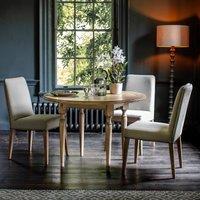 Nashik Round Ash Wood Parquet Dining Table (Seats 4)