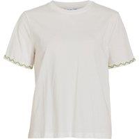 Organic Cotton T-Shirt with Short Embroidered Sleeves