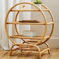 Round 3-tier Rattan Shelving Unit