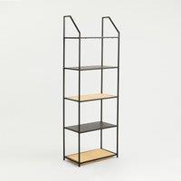 Rattan and Metal 5-tier Shelving Unit