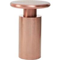 Copper Sculptural Drum Round Side Table