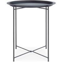 Industrial Metal Round Tray Side Table