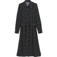 Midi Shirt Dress in Polka Dot Print