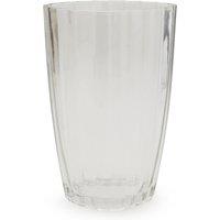 28cm Clear Ridged Glass Vase