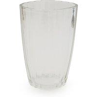 25cm Clear Ridged Glass Vase