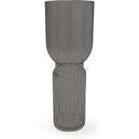 35cm Grey Glass Footed Vase