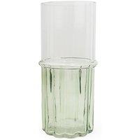 25cm Two-Tone Ridged Glass Vase