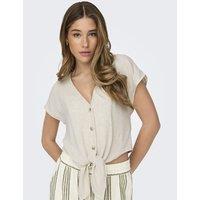 Short Tie-Hem Blouse