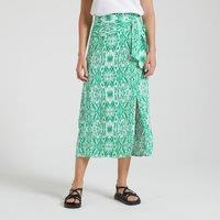 Printed Drape Front Skirt